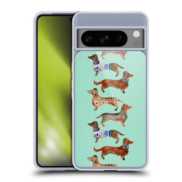 Cat Coquillette Animals Blue Dachshunds Soft Gel Case for Google Pixel 8 Pro