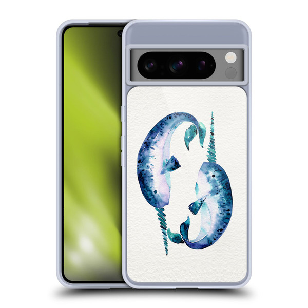 Cat Coquillette Sea Blue Narwhals Soft Gel Case for Google Pixel 8 Pro
