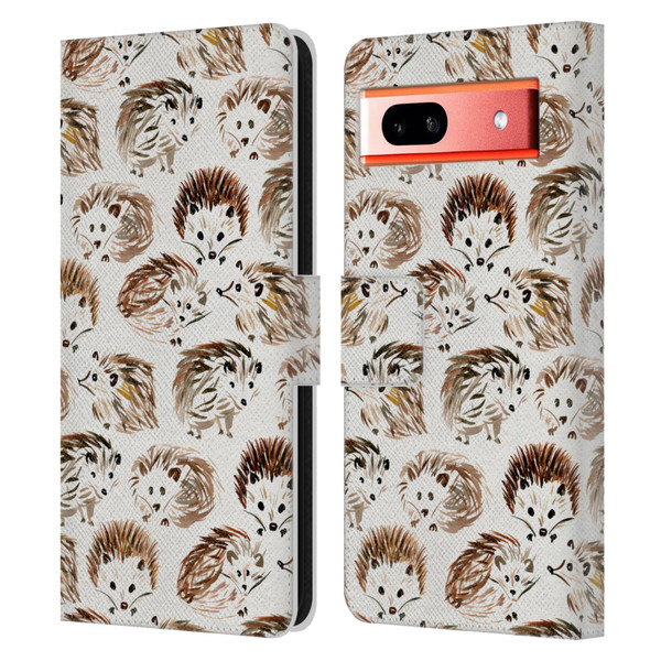 Cat Coquillette Animals Hedgehogs Leather Book Wallet Case Cover For Google Pixel 7a