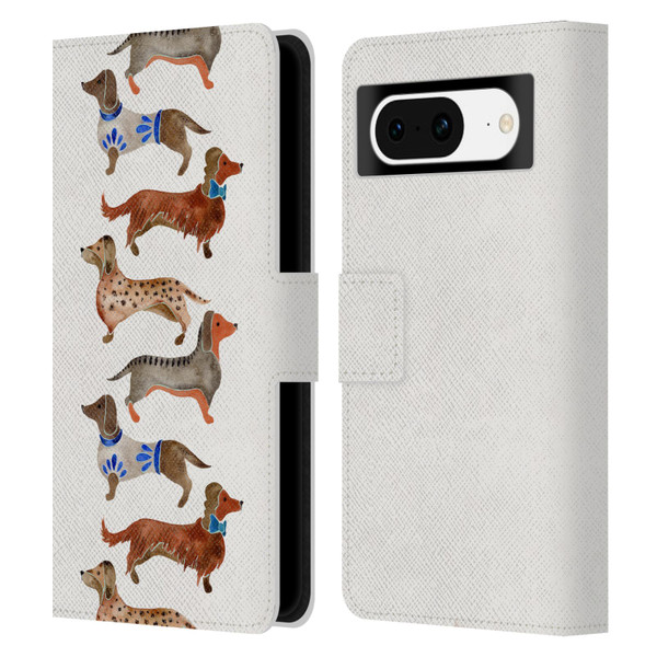Cat Coquillette Animals Dachshunds Leather Book Wallet Case Cover For Google Pixel 8