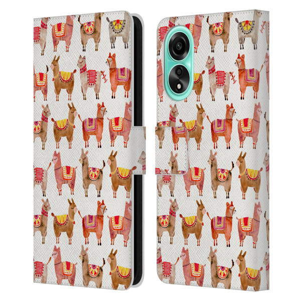 Cat Coquillette Animals Alpacas Leather Book Wallet Case Cover For OPPO A78 4G