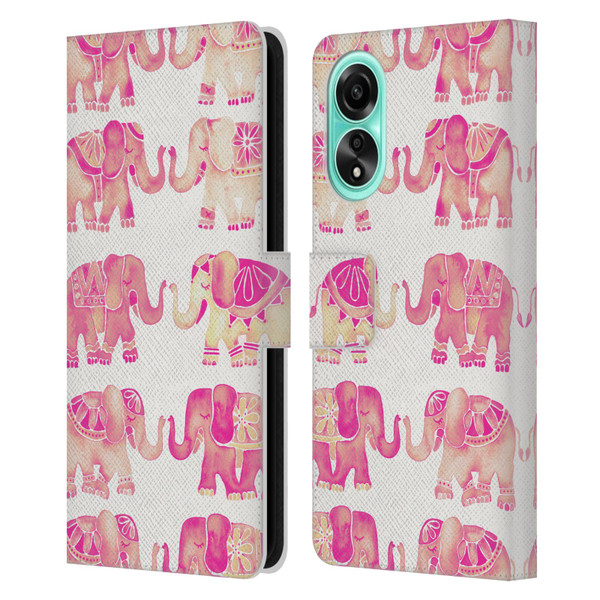 Cat Coquillette Animals 2 Pink Elephants Leather Book Wallet Case Cover For OPPO A78 4G