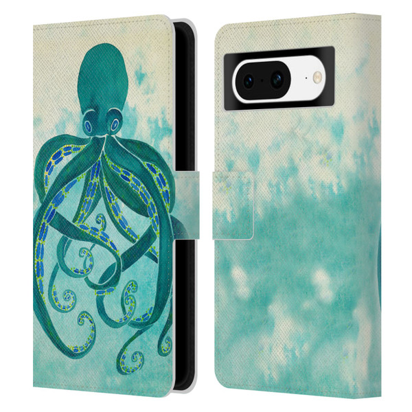 Cat Coquillette Sea Octopus Leather Book Wallet Case Cover For Google Pixel 8