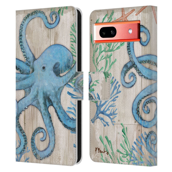 Paul Brent Coastal Sealife Leather Book Wallet Case Cover For Google Pixel 7a