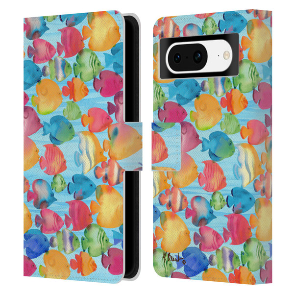Paul Brent Coastal Tropical Fish School Leather Book Wallet Case Cover For Google Pixel 8