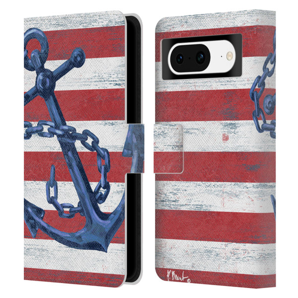 Paul Brent Nautical Westerly Anchor Leather Book Wallet Case Cover For Google Pixel 8