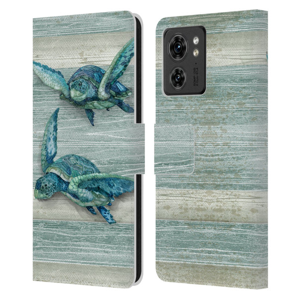 Paul Brent Sea Creatures Turtle Leather Book Wallet Case Cover For Motorola Moto Edge 40