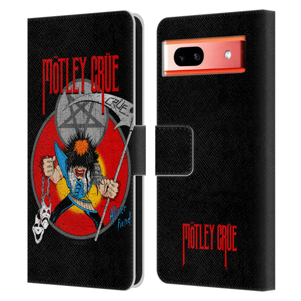 Motley Crue Key Art Allister Leather Book Wallet Case Cover For Google Pixel 7a