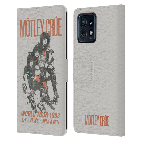 Motley Crue Tours Sex, Drugs and Rock & Roll Leather Book Wallet Case Cover For Motorola Moto Edge 40 Pro