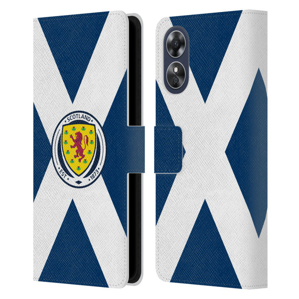 Scotland National Football Team Logo 2 Scotland Flag Leather Book Wallet Case Cover For OPPO A17