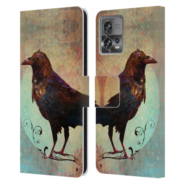 Jena DellaGrottaglia Animals Crow Leather Book Wallet Case Cover For Motorola Moto Edge 30 Fusion