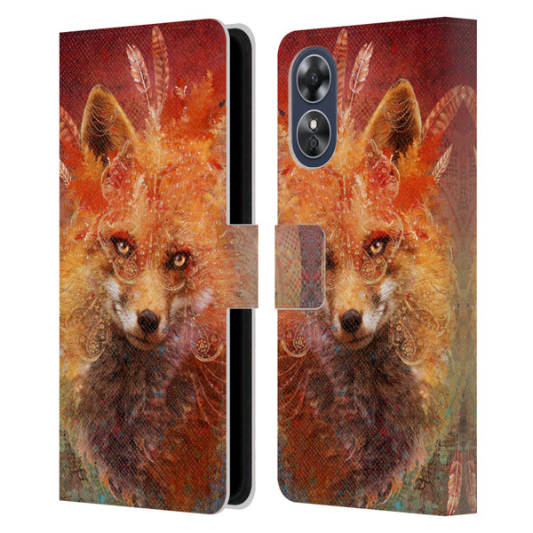 Jena DellaGrottaglia Animals Fox Leather Book Wallet Case Cover For OPPO A17