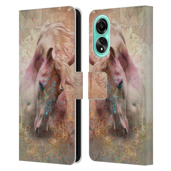 Jena DellaGrottaglia Animals Horse Leather Book Wallet Case Cover For OPPO A78 4G