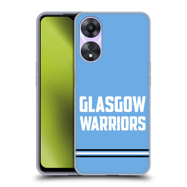Glasgow Warriors Logo Text Type Blue Soft Gel Case for OPPO A78 4G