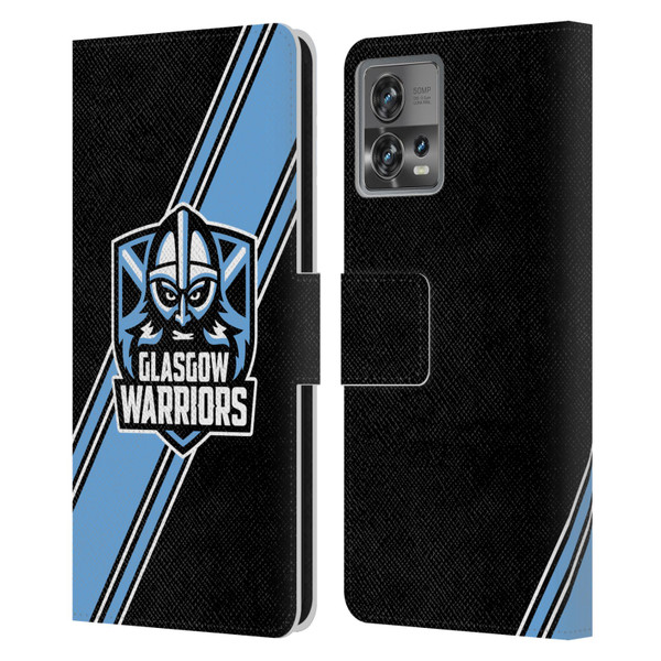Glasgow Warriors Logo 2 Diagonal Stripes Leather Book Wallet Case Cover For Motorola Moto Edge 30 Fusion