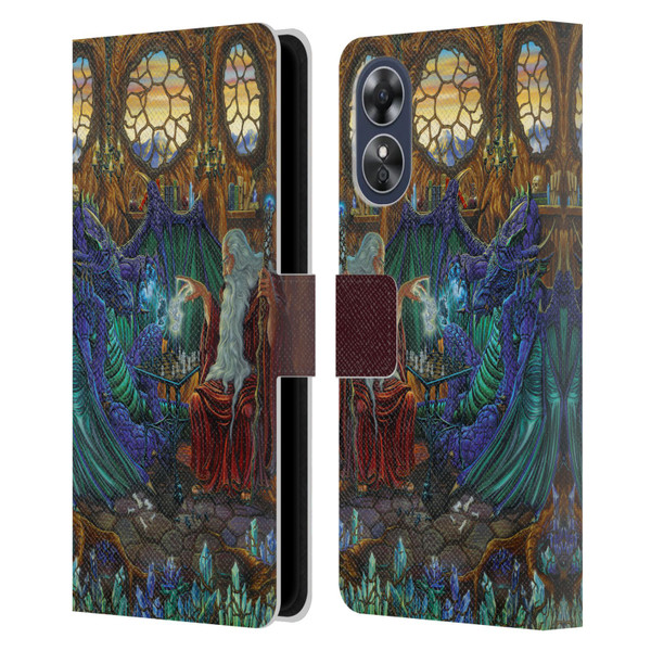 Ed Beard Jr Dragon Friendship Wizard & Dragon Leather Book Wallet Case Cover For OPPO A17