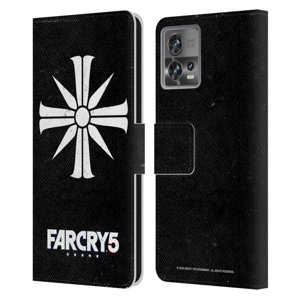 Far Cry 5 Key Art And Logo Distressed Look Cult Emblem Leather Book Wallet Case Cover For Motorola Moto Edge 30 Fusion