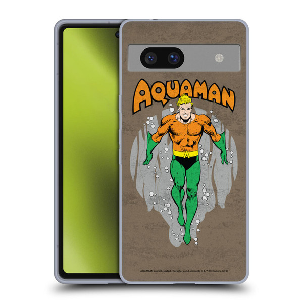 Aquaman DC Comics Fast Fashion Classic Distressed Look Soft Gel Case for Google Pixel 7a