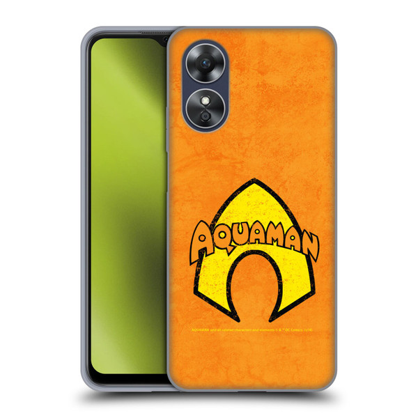 Aquaman DC Comics Logo Classic Distressed Look Soft Gel Case for OPPO A17
