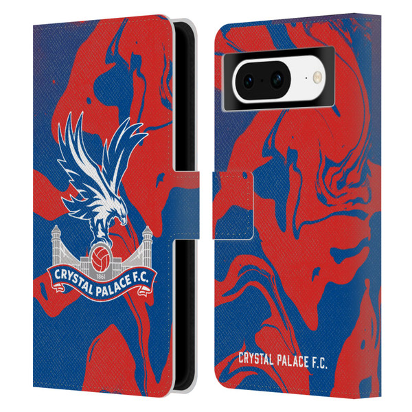 Crystal Palace FC Crest Red And Blue Marble Leather Book Wallet Case Cover For Google Pixel 8