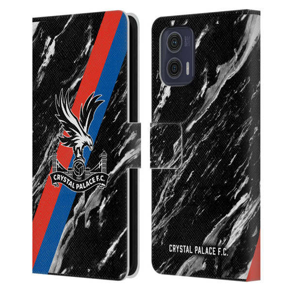 Crystal Palace FC Crest Black Marble Leather Book Wallet Case Cover For Motorola Moto G73 5G