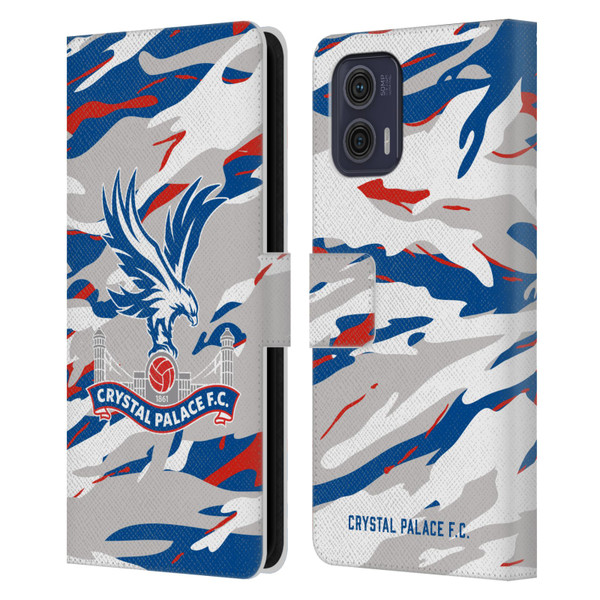 Crystal Palace FC Crest Camouflage Leather Book Wallet Case Cover For Motorola Moto G73 5G