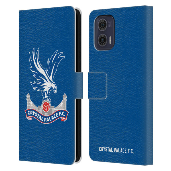 Crystal Palace FC Crest Plain Leather Book Wallet Case Cover For Motorola Moto G73 5G