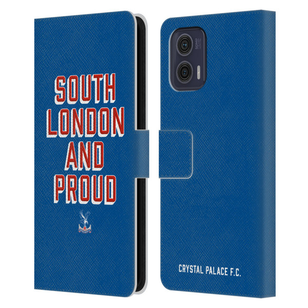 Crystal Palace FC Crest South London And Proud Leather Book Wallet Case Cover For Motorola Moto G73 5G