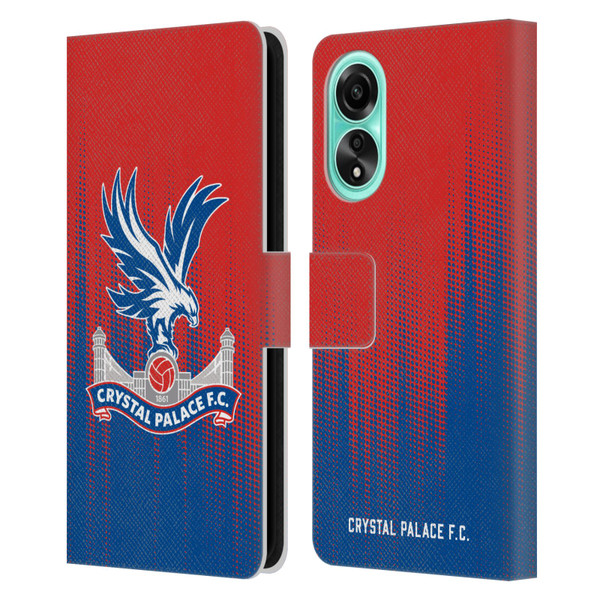 Crystal Palace FC Crest Halftone Leather Book Wallet Case Cover For OPPO A78 5G