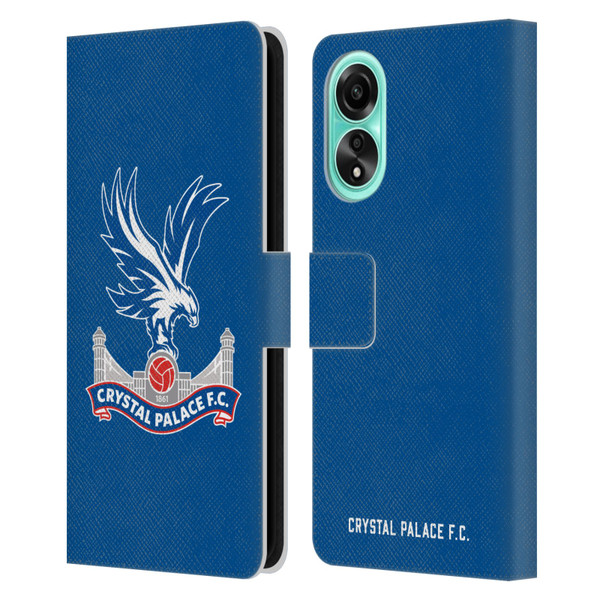 Crystal Palace FC Crest Plain Leather Book Wallet Case Cover For OPPO A78 5G