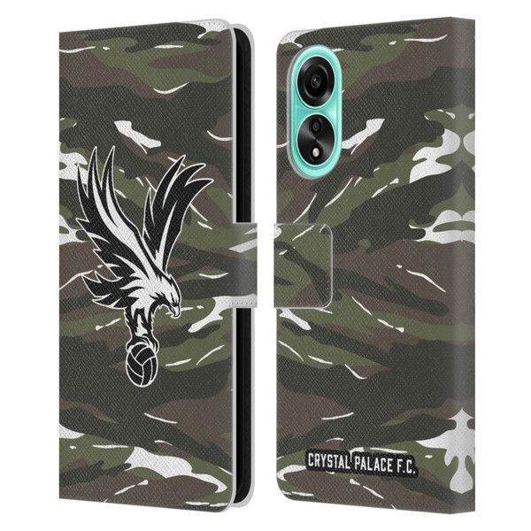 Crystal Palace FC Crest Woodland Camouflage Leather Book Wallet Case Cover For OPPO A78 5G