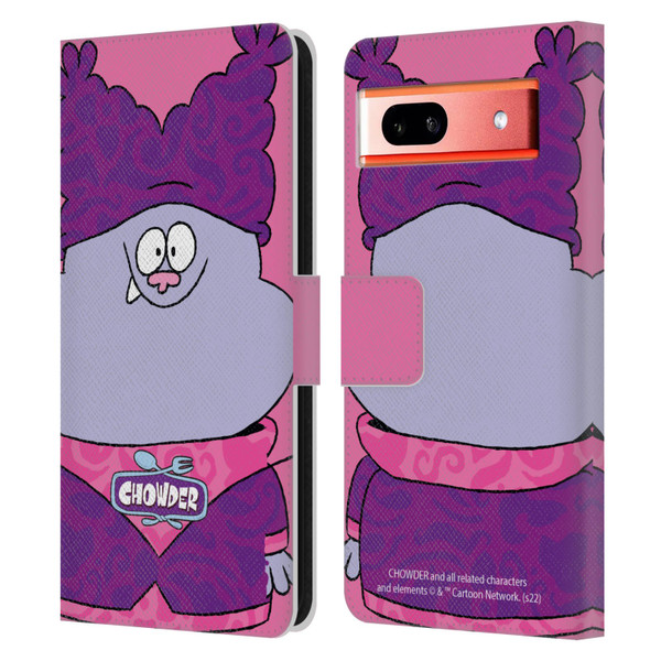 Chowder: Animated Series Graphics Full Face Leather Book Wallet Case Cover For Google Pixel 7a