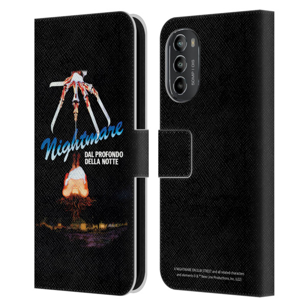 A Nightmare On Elm Street (1984) Graphics Nightmare Leather Book Wallet Case Cover For Motorola Moto G82 5G