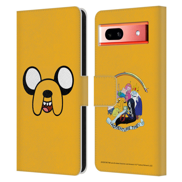 Adventure Time Graphics Jake The Dog Leather Book Wallet Case Cover For Google Pixel 7a