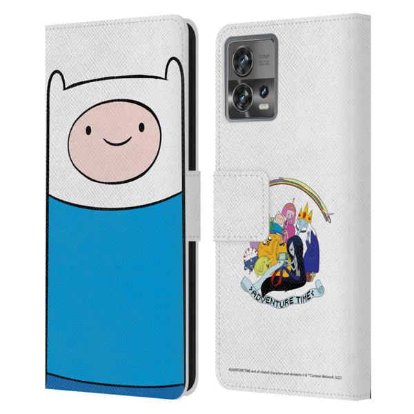 Adventure Time Graphics Finn The Human Leather Book Wallet Case Cover For Motorola Moto Edge 30 Fusion