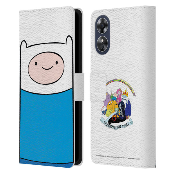 Adventure Time Graphics Finn The Human Leather Book Wallet Case Cover For OPPO A17