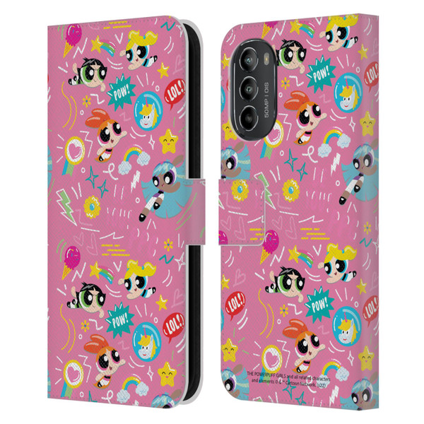 The Powerpuff Girls Graphics Icons Leather Book Wallet Case Cover For Motorola Moto G82 5G