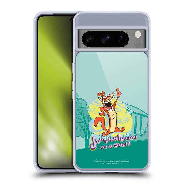 I Am Weasel. Graphics Jumping Iguana On A Stick Soft Gel Case for Google Pixel 8 Pro