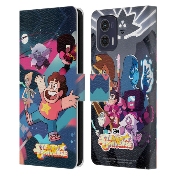 Steven Universe Graphics Characters Leather Book Wallet Case Cover For Motorola Moto G73 5G