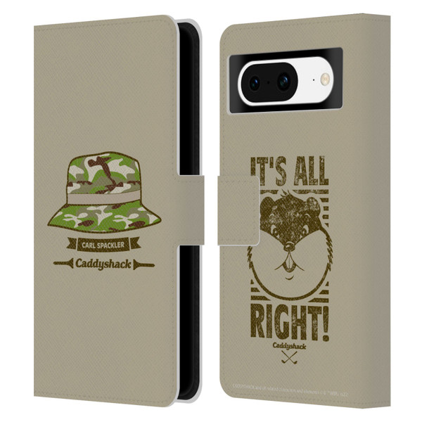 Caddyshack Graphics Carl Spackler Hat Leather Book Wallet Case Cover For Google Pixel 8