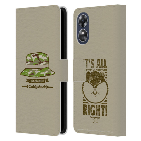 Caddyshack Graphics Carl Spackler Hat Leather Book Wallet Case Cover For OPPO A17