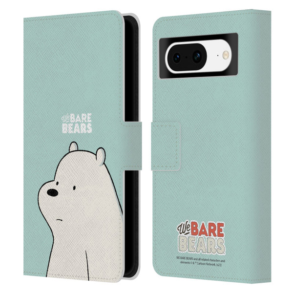 We Bare Bears Character Art Ice Bear Leather Book Wallet Case Cover For Google Pixel 8