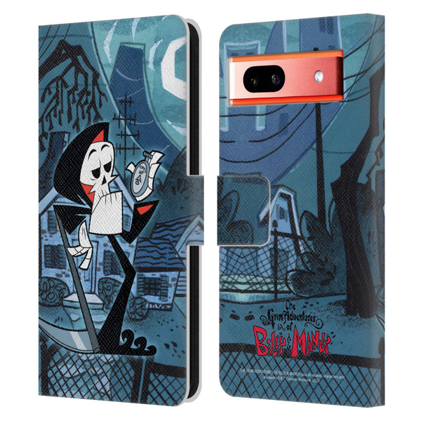 The Grim Adventures of Billy & Mandy Graphics Grim Leather Book Wallet Case Cover For Google Pixel 7a
