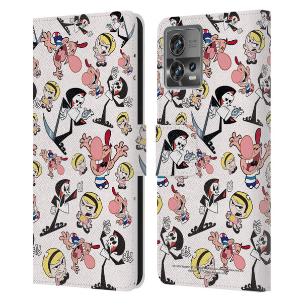 The Grim Adventures of Billy & Mandy Graphics Icons Leather Book Wallet Case Cover For Motorola Moto Edge 30 Fusion