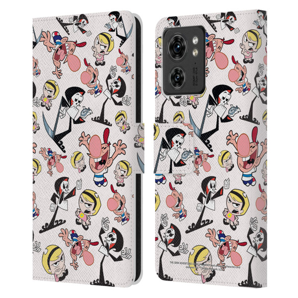 The Grim Adventures of Billy & Mandy Graphics Icons Leather Book Wallet Case Cover For Motorola Moto Edge 40