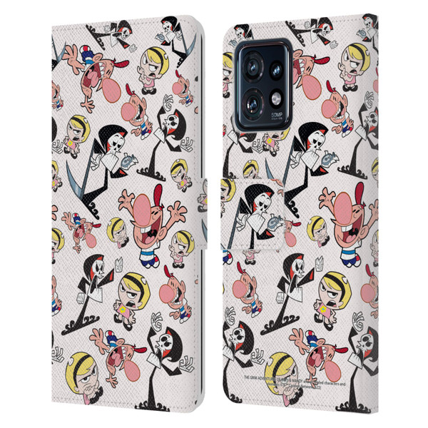 The Grim Adventures of Billy & Mandy Graphics Icons Leather Book Wallet Case Cover For Motorola Moto Edge 40 Pro