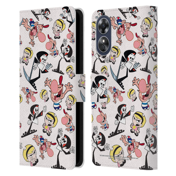 The Grim Adventures of Billy & Mandy Graphics Icons Leather Book Wallet Case Cover For OPPO A17