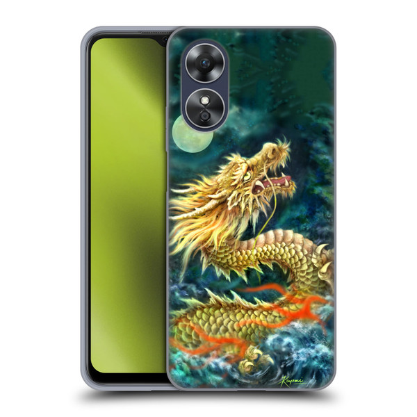Kayomi Harai Animals And Fantasy Asian Dragon In The Moon Soft Gel Case for OPPO A17