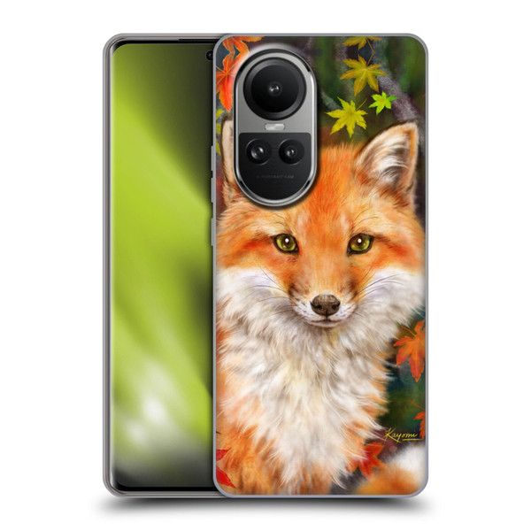 Kayomi Harai Animals And Fantasy Fox With Autumn Leaves Soft Gel Case for OPPO Reno10 5G / Reno10 Pro 5G