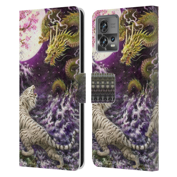 Kayomi Harai Animals And Fantasy Asian Tiger & Dragon Leather Book Wallet Case Cover For Motorola Moto Edge 30 Fusion